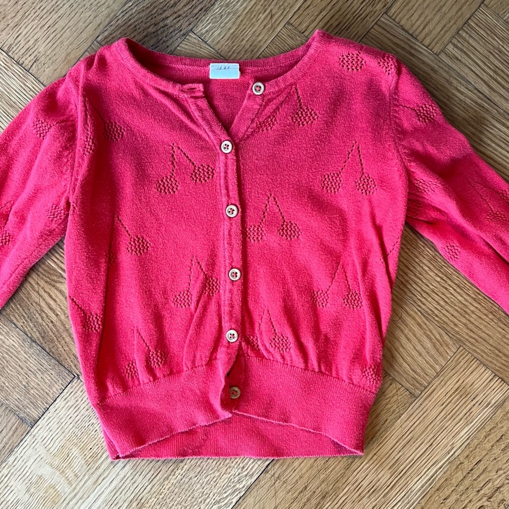 H&M Baby Girl Cherry Cardigan Sweater, 12-18 M